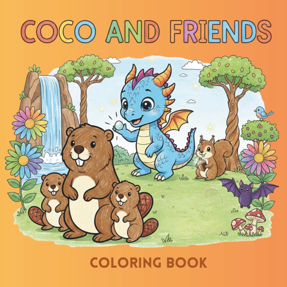 Coco And Friends: The Adventures of the Little Dragon: Coloring book for children aged 4-8 | 50 cheerful illustrations to color | The perfect gift to develop imagination and empathy