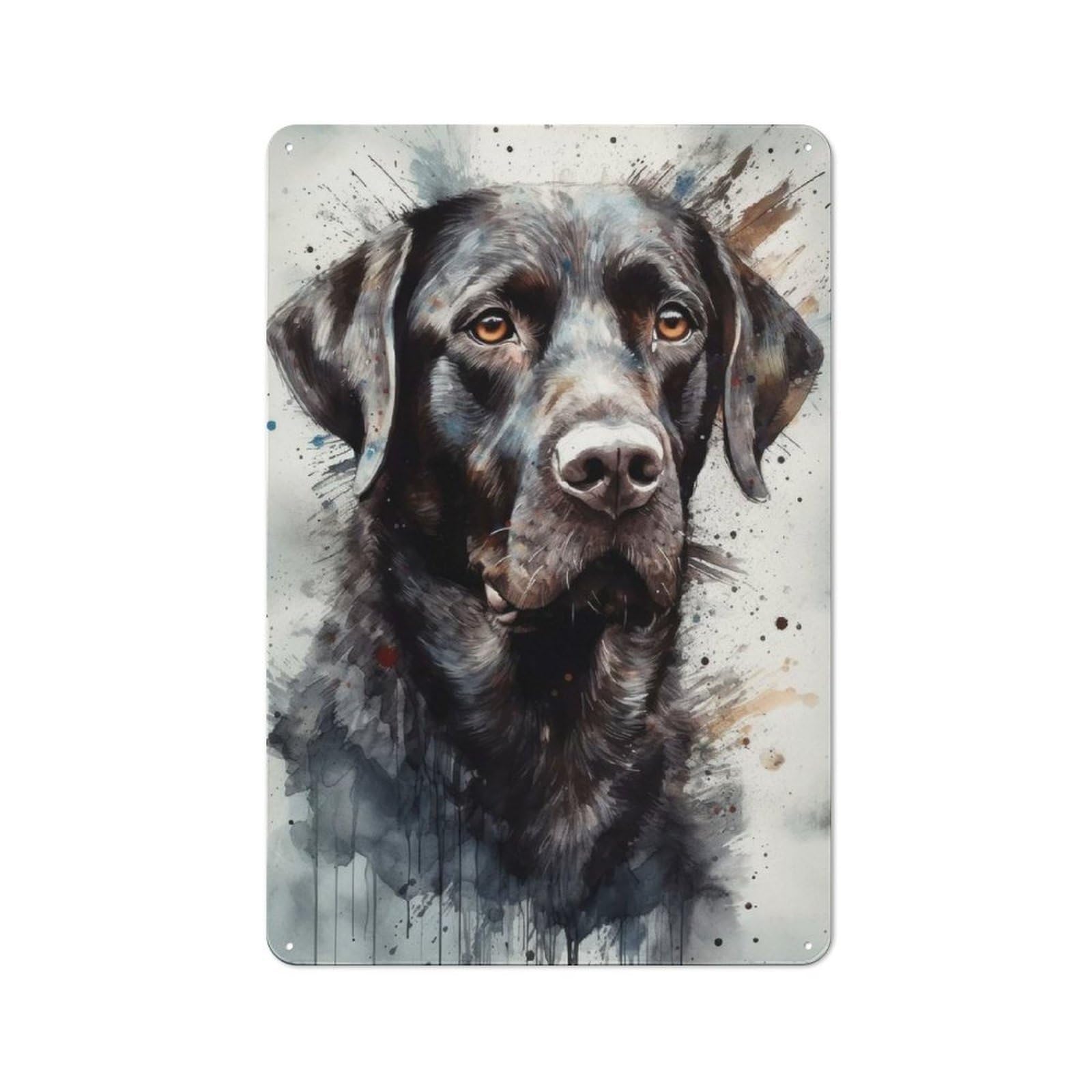 Tin Wall Plaque 30x20cm with Labrador Retriever Dog for Living Room Wall, Suited to Living Room Decor Lovers