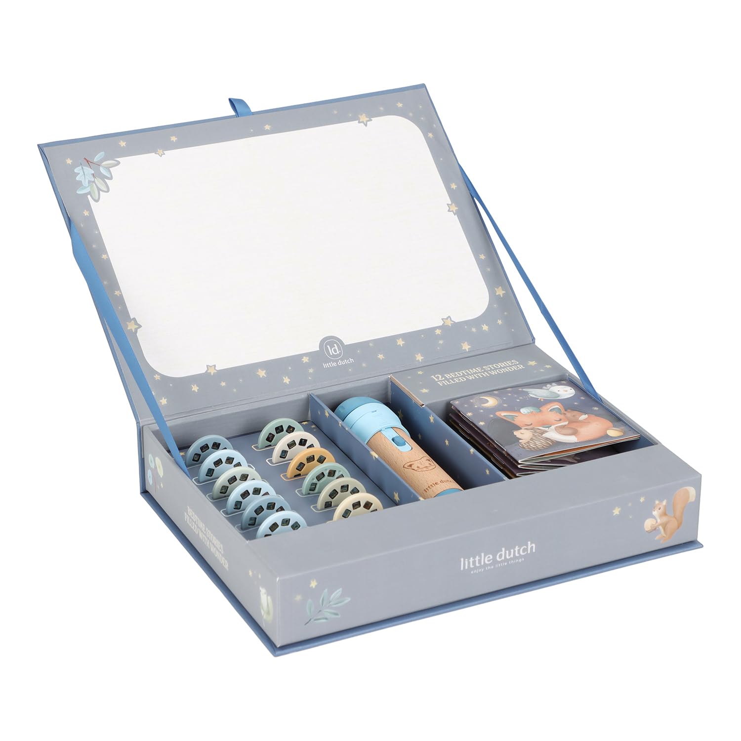 Little Dutch 4781 Taschenlampenprojektor für Kinder "Gute-Nacht-Geschichten" - Forest Friends