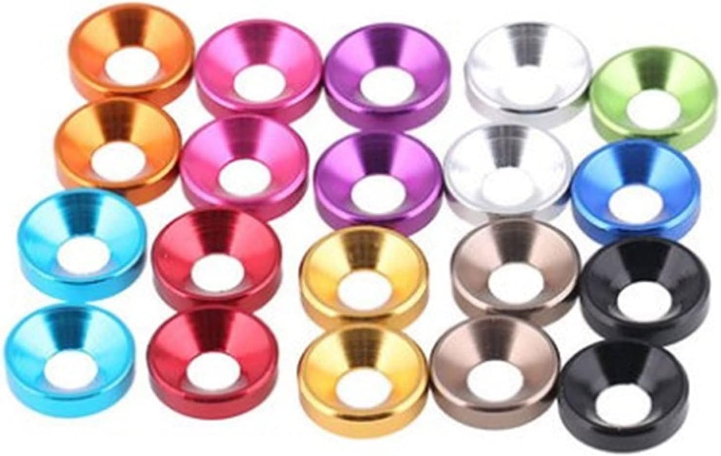 Rondelles Plates Larges (fender Washers) En Alliage D'aluminium - Tailles M4, M5, M6, M8, Métrique