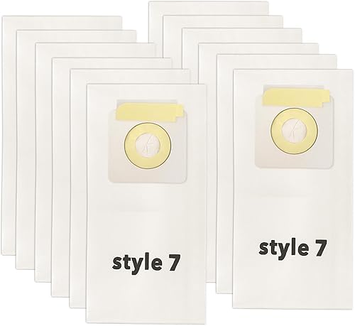 Paquete de 12 bolsas de vacío de repuesto, estilo 7, bolsa de papel, compatible con PowerForce Uprights Aspiradoras 3537 3522 35221 35223 35224