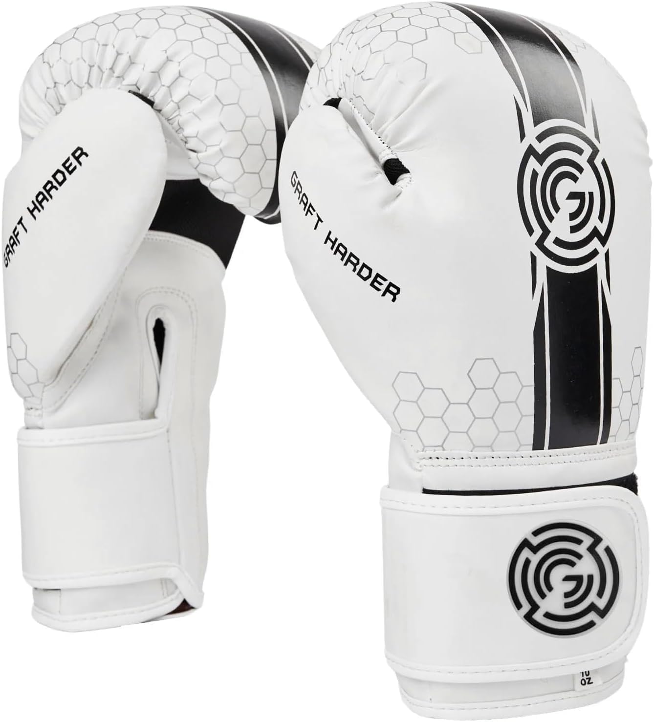 MAXSTRENGTH Elite Boxing Gloves for Men, Women & Kids – Pro Training Gloves for Fitness, Bag Workouts, Sparring & Martial Arts (White/Black, 6 oz)