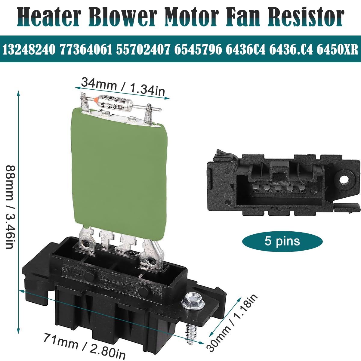 Resistenza Ventilatore Riscaldatore Per Opel Corsa D/E, Fiat Punto, Alfa Romeo Mito - Ricambio - Foto 9