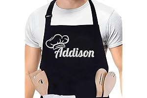 Custom Embroidered Apron: Personalized Cooking Kitchen Apron With Name
