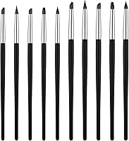10PCS Silicone Color Shaper Brushes - Rubber Tip Artist Paint Brushes for Pottery, Clay Sculpting, Crafts, Nail Art & Cake Decorating