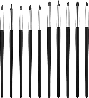 10PCS Silicone Color Shaper Brushes - Rubber Tip Artist Paint Brushes for Pottery, Clay Sculpting, Crafts, Nail Art & Cake Decorating