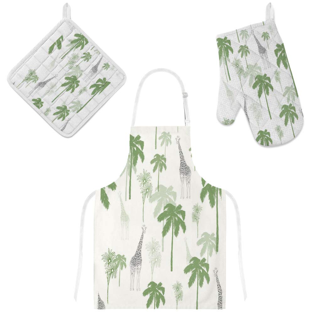 Tablier de cuisine 3 pièces avec gant et manique idée cadeau surprise
