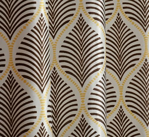 Image of Yarnis Floral Printed Light-Filtering Curtains 9 Feet Long for Long Door Living Room, Coffee Brown, Parda, 1 Piece