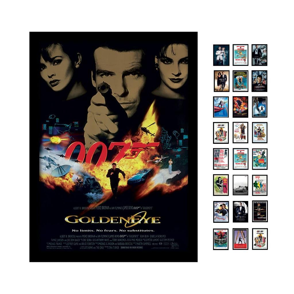 iPosters James Bond Goldeneye One Sheet A3 Framed Print, 16 x 12 inches, Gold