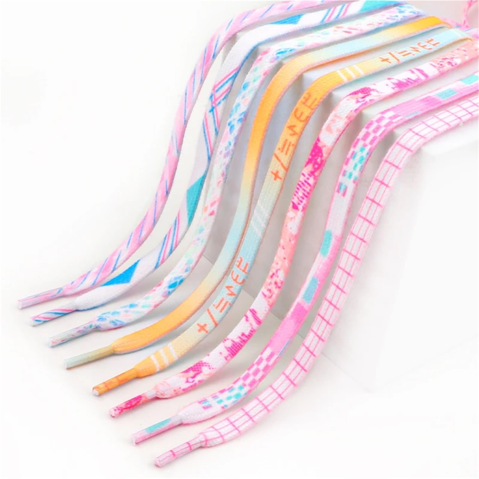 5 Paar flache Schnürsenkel for Turnschuhe, Regenbogen-Batik-Design, personalisierte Tennis Für Sneaker