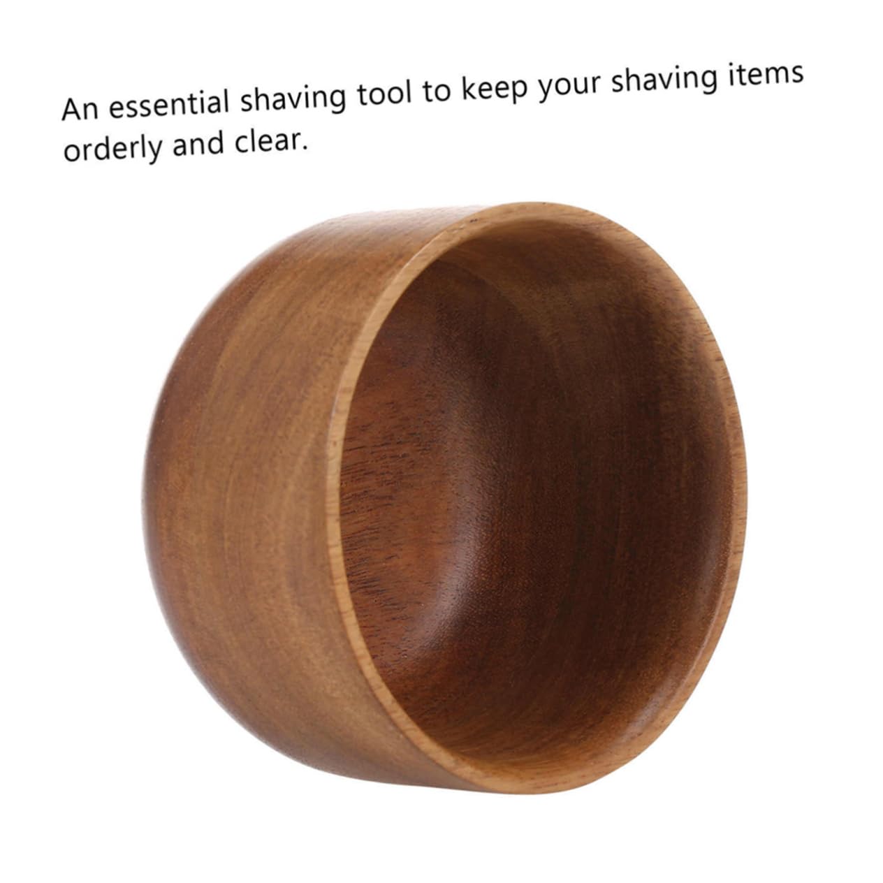 Healvian Wooden Men Shaving Bowl Light Brown Shaving Cream Soap Dish for Home Barber Use Durable Practical Design for