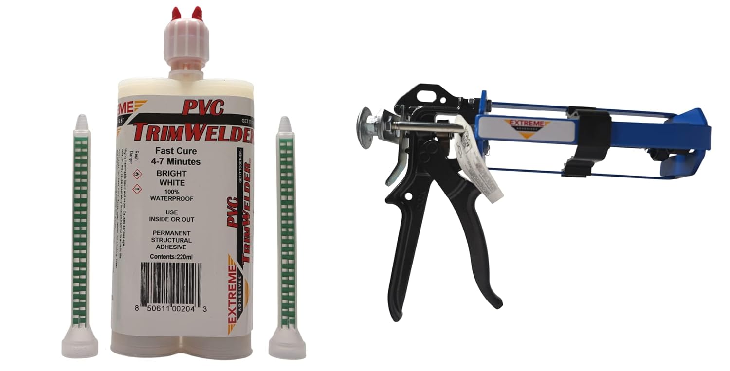 PVC TrimWelder Fast Cure 220 ML Cartridge and Dispensing Gun Bundle