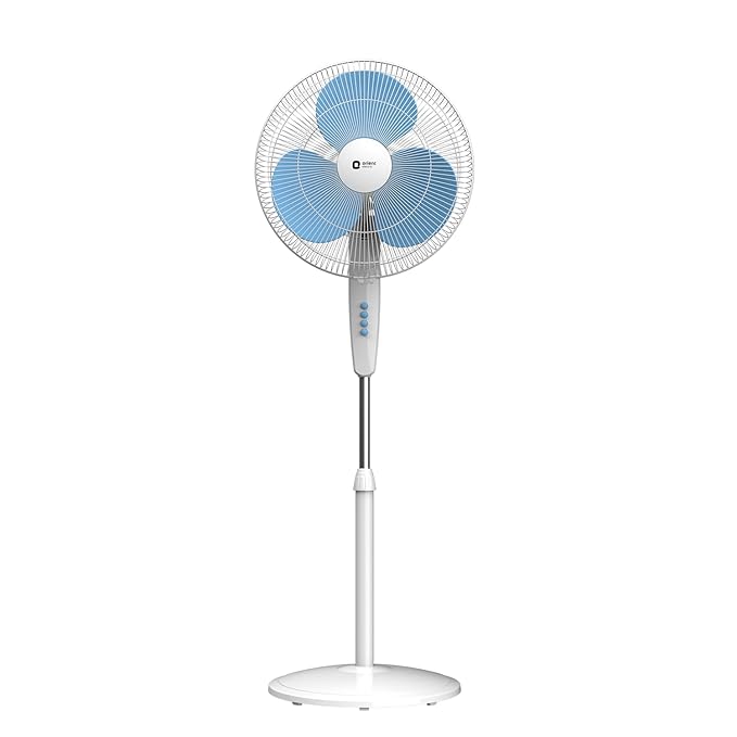 Orient Electric Stand 81 Pedestal Fan | 1330 RPM 75 CMM | COP-TER Technology | 100% Copper Motor | Cord winder | 90 Degree Oscillation & Tilt | Adjustable Height | 3 Speed | 55W | Military Grade Guard