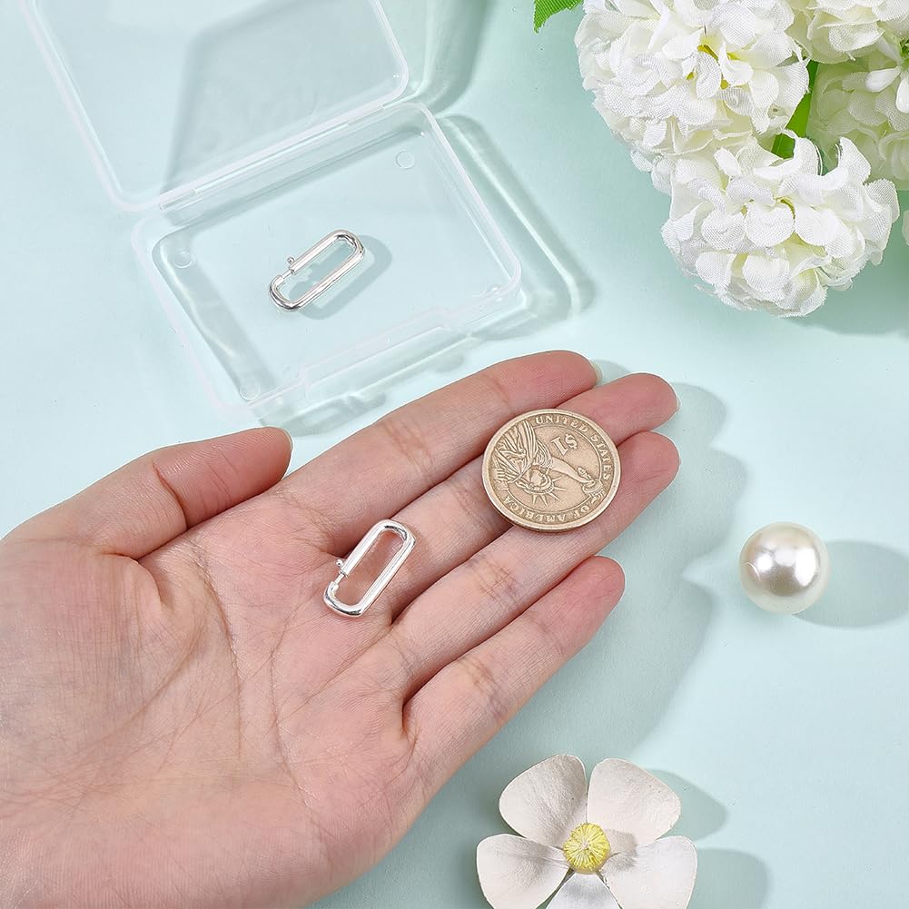 WADORN 2 chiusure rettangolari per gioielli, in argento Sterling 925, per collane e gioielli, per estendere o riparare collane fai da te, portachiavi, bracciali, cavigliere
