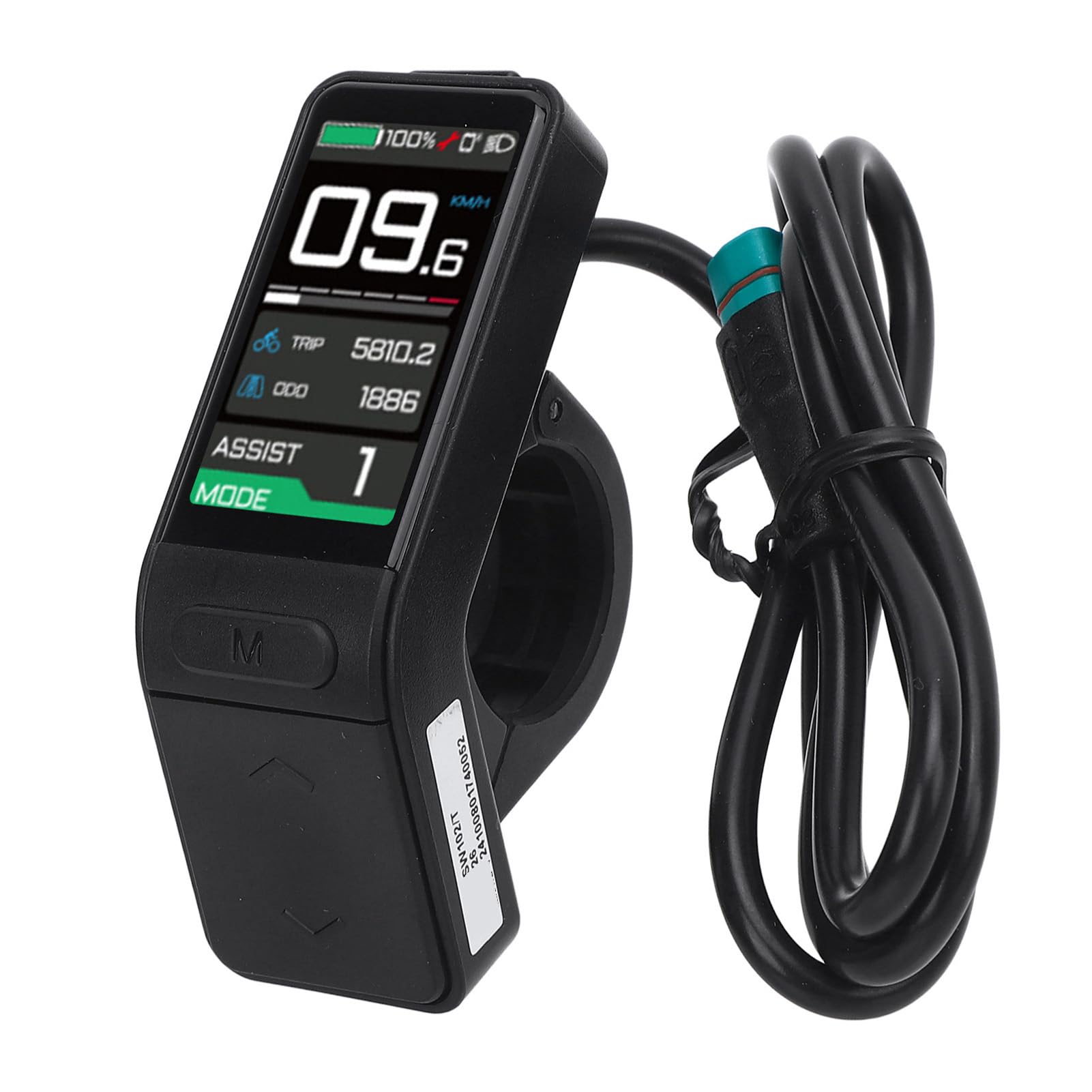CHICIRIS Prędkościomierz Rowerowy SW102 T, Wodoodporny Wyświetlacz LCD ABS dla Silnika Typu Middrive M510 M600 M820, Tętniąca życiem Deska Rozdzielcza do Jazdy na Rowerze na świeżym Powietrzu z