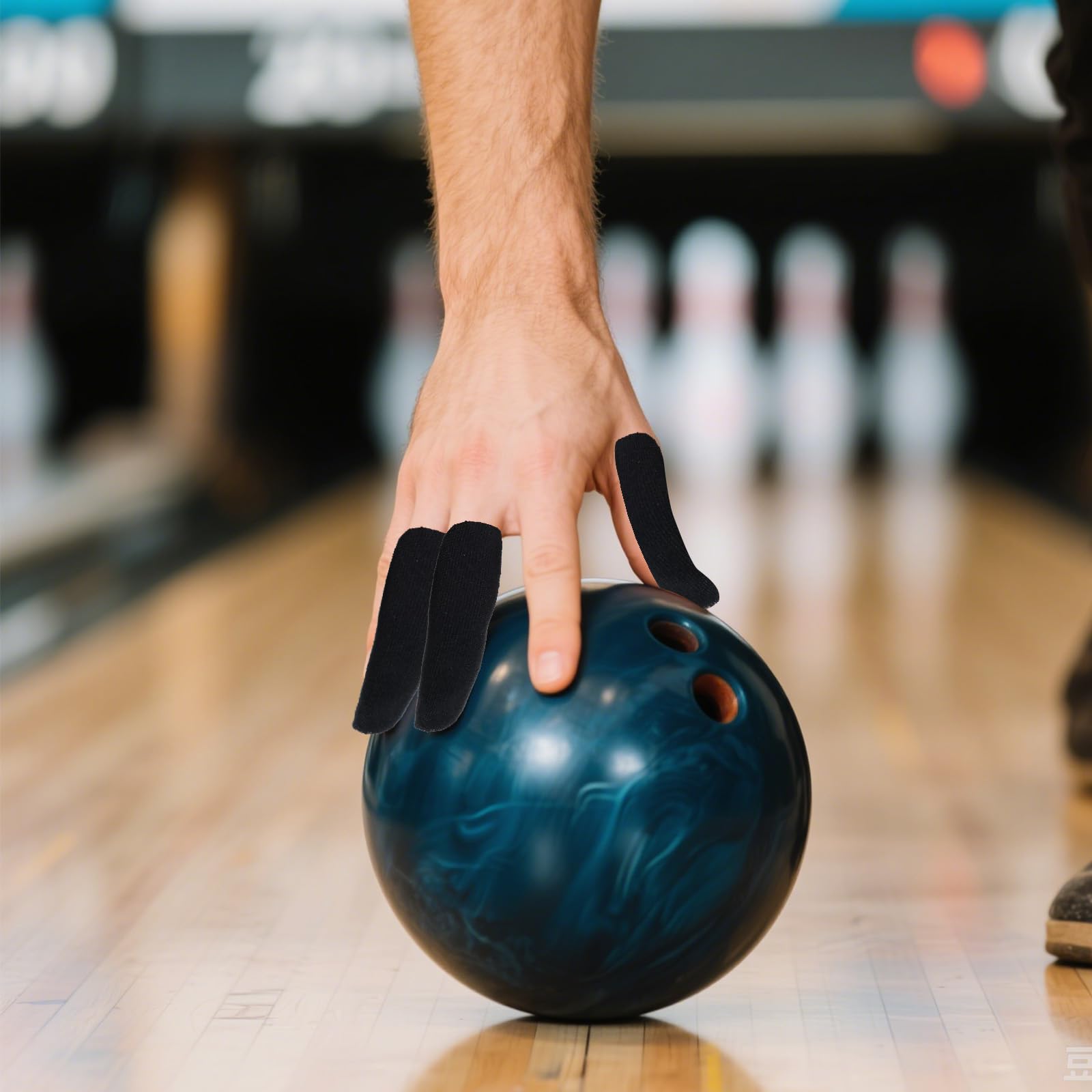 Hariendny Lot de 120 bandes adhésives de protection pour le pouce et le bowling, accessoires de bowling pour homme et femme (noir)