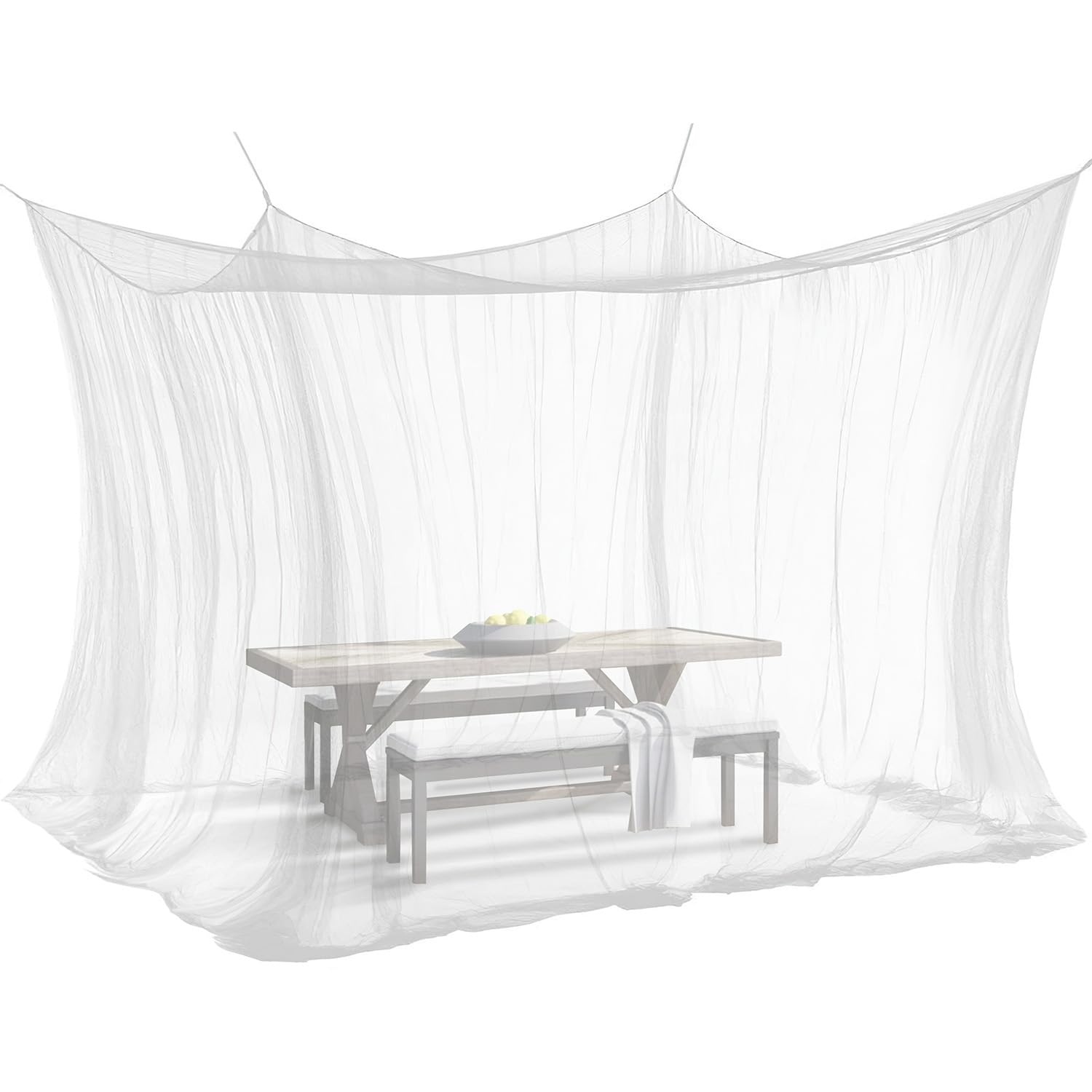 Zanzariera XXL 300 x 300 x 250 cm per letto matrimoniale da viaggio interni esterni bianco