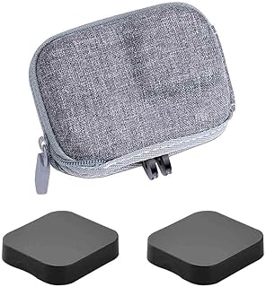 ULBTER Mini Storage Bag Case for GoPro Hero12 Hero11 Hero10 Hero9 Hero8 Black + GoPro Hero 12 11 10 9 8 Rubber Lens Cap Cover Carrying Portable Grey Box Accessory for Go pro [2+1 Pack]