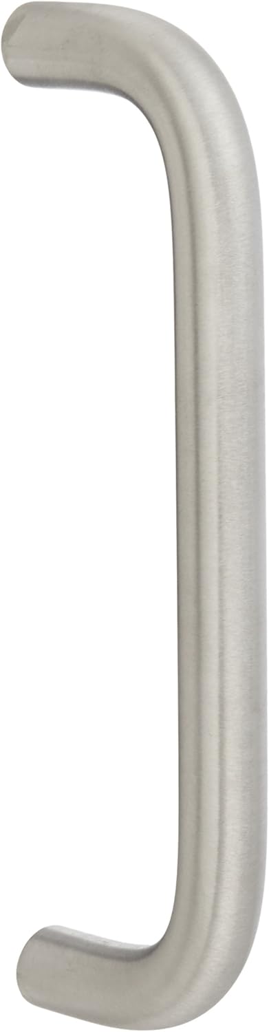 Rockwood 107.32D Stainless Steel Straight Door Pull for 1-3/4" Door, 3/4" Diameter x 8" Center-to-Center, Type 1 Through-Bolt Mount, Satin Finish