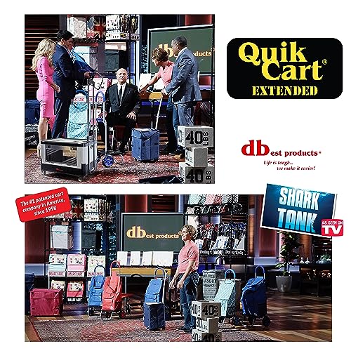 Image of dbest Products Quik Cart Extended Four Wheeled Rolling Crate Teacher Utility with seat Dual Accessible Doors Heavy Duty Collapsible Basket with Two Position Handle