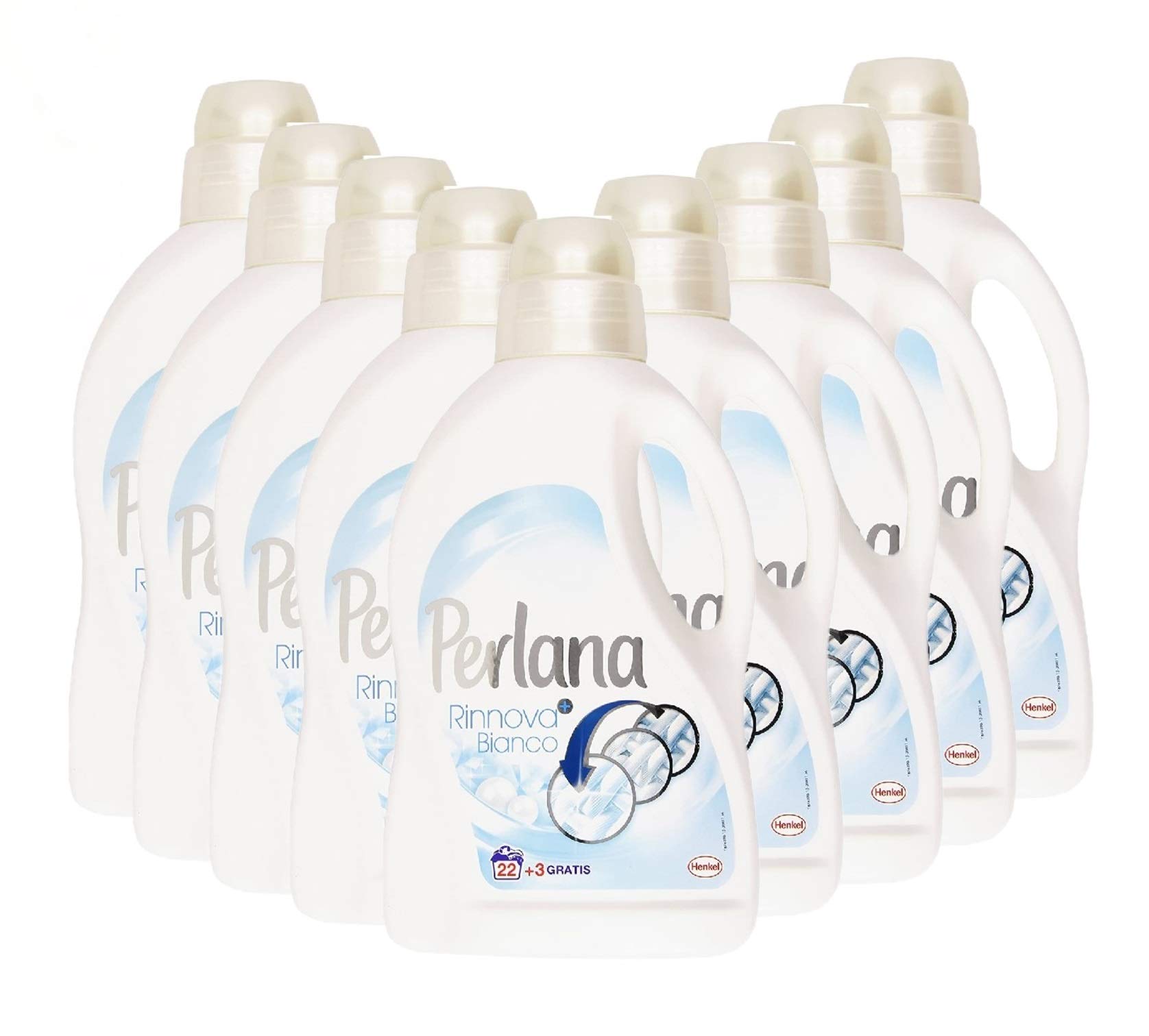 8 x PERLANA Mano&Lavatrice Liquido White 22+3 Lavaggi 1500 Ml