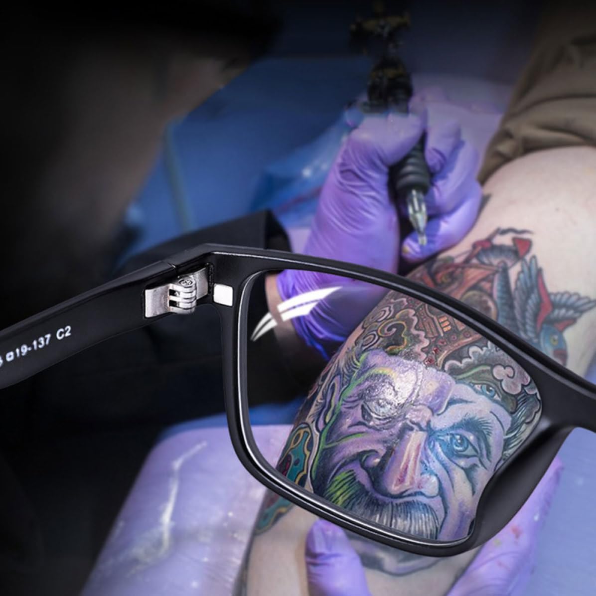Magnetic Attachment Tattoo Safety Goggles Reusable Plastic Protective Eyewear with Filter Lens for Multipurpose Use in Tattooing and Workshop Environments