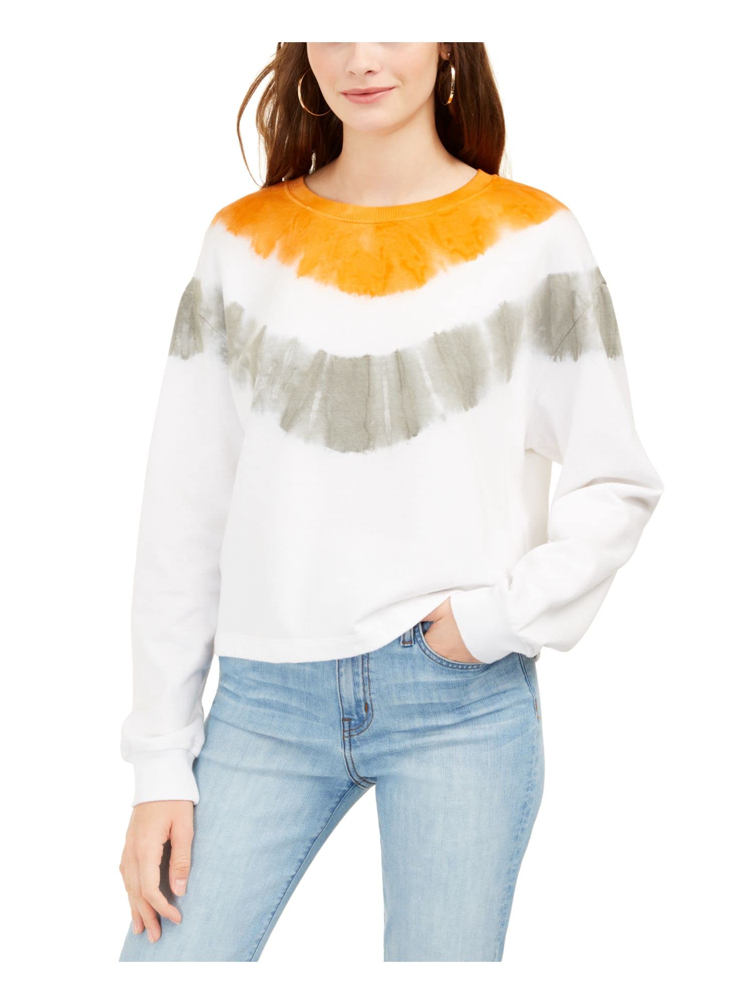 REBELLIOUS ONE Womens White Tie Dye Sweatshirt UK Size:4