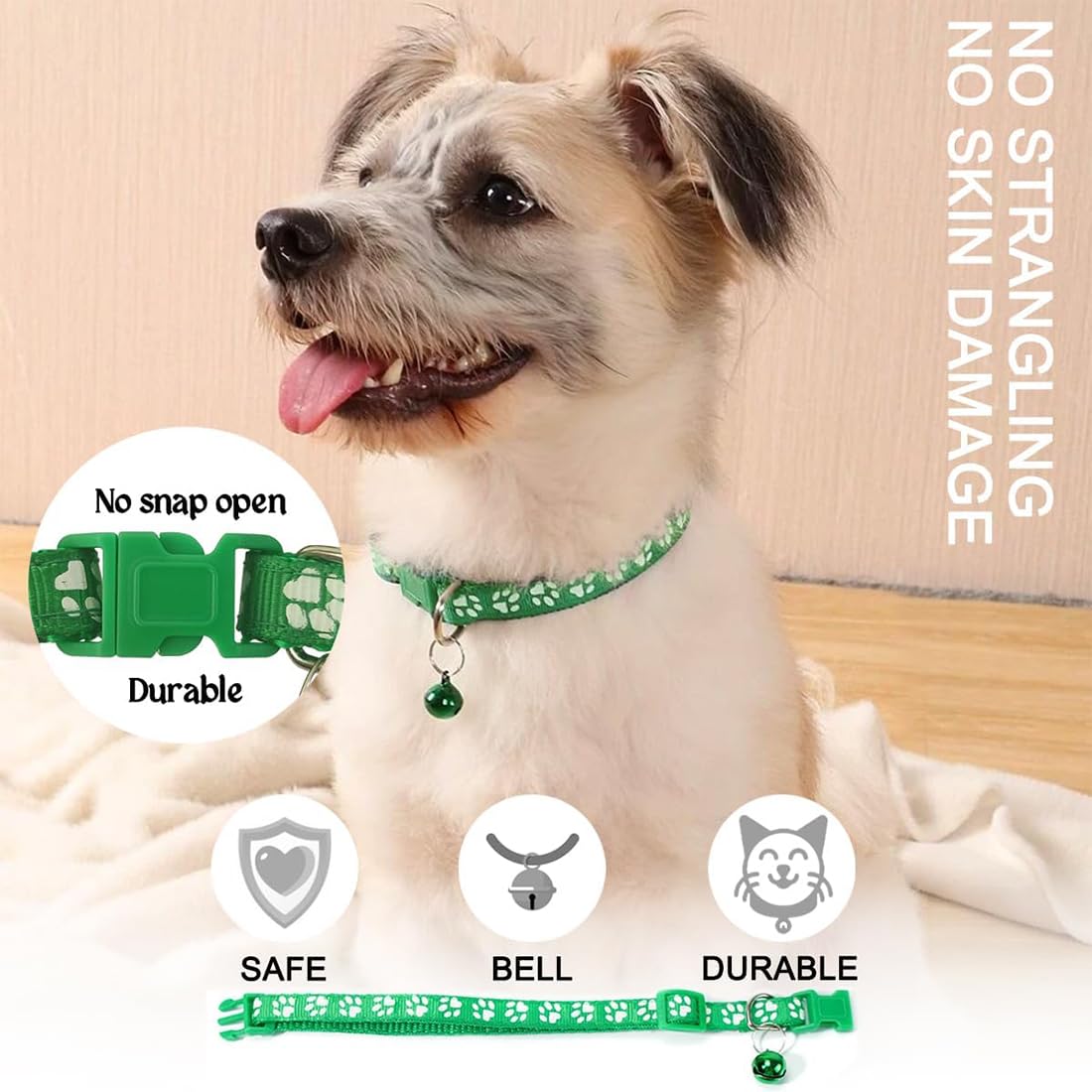 6 Collari Gatto Riflettenti Con Campanellino - Regolabili 19-32cm Antistrozzo - Foto 10