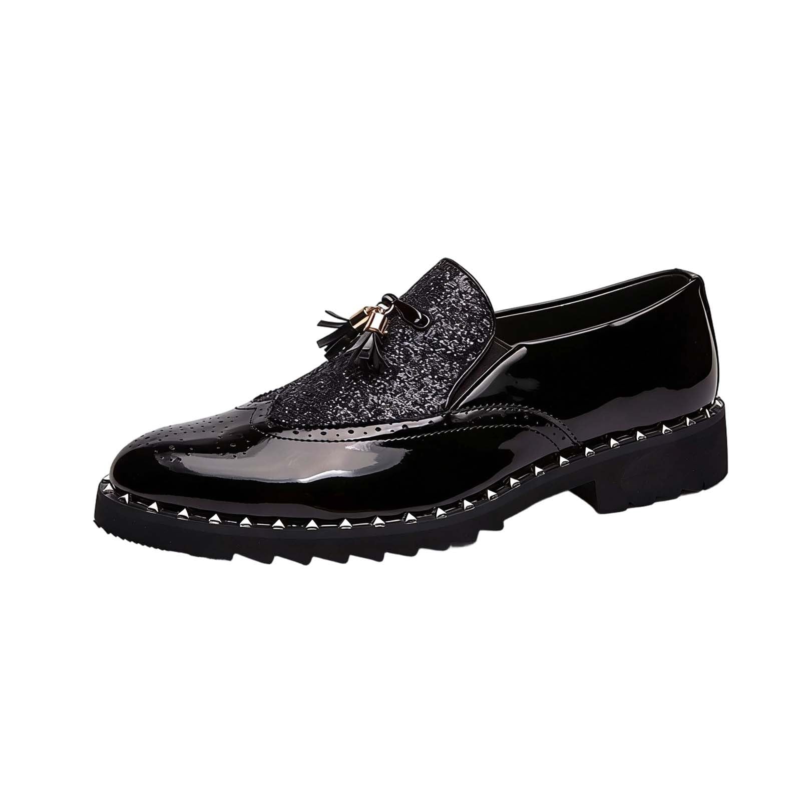 Scarpe da città da uomo con paillettes classiche scarpe vestite Oxford con lacci da uomo scarpe da sposa comode per attività commerciale ufficiale