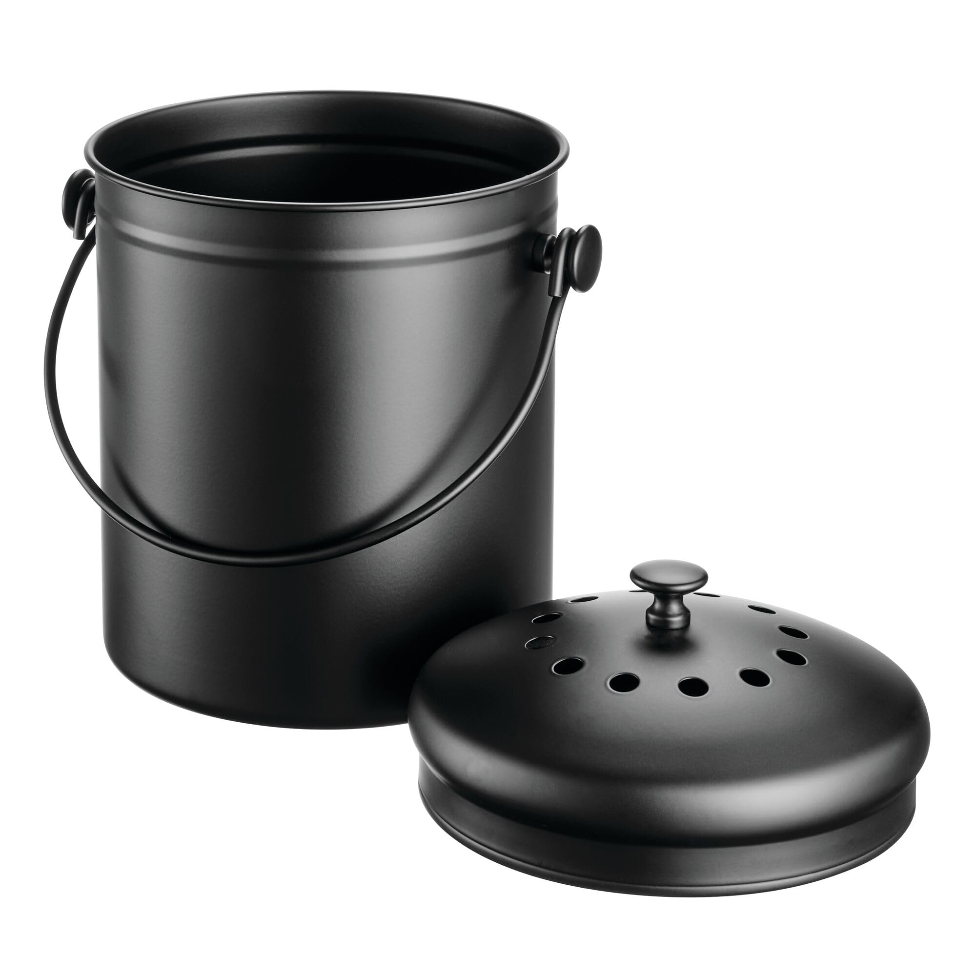 iDesign Bac à Compost avec Double système de Filtration Noir Mat 5 l