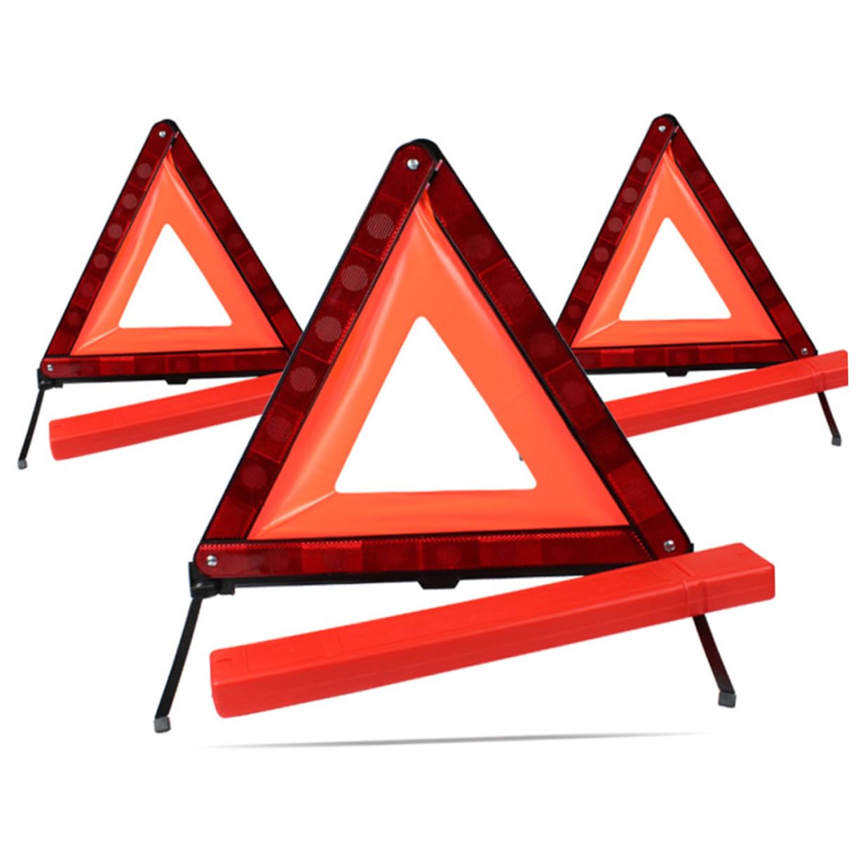 Beatifufu Roadside Hazard Warning Sign Kit 2pcs Triangle Warning Sign Led Triangle for Cars