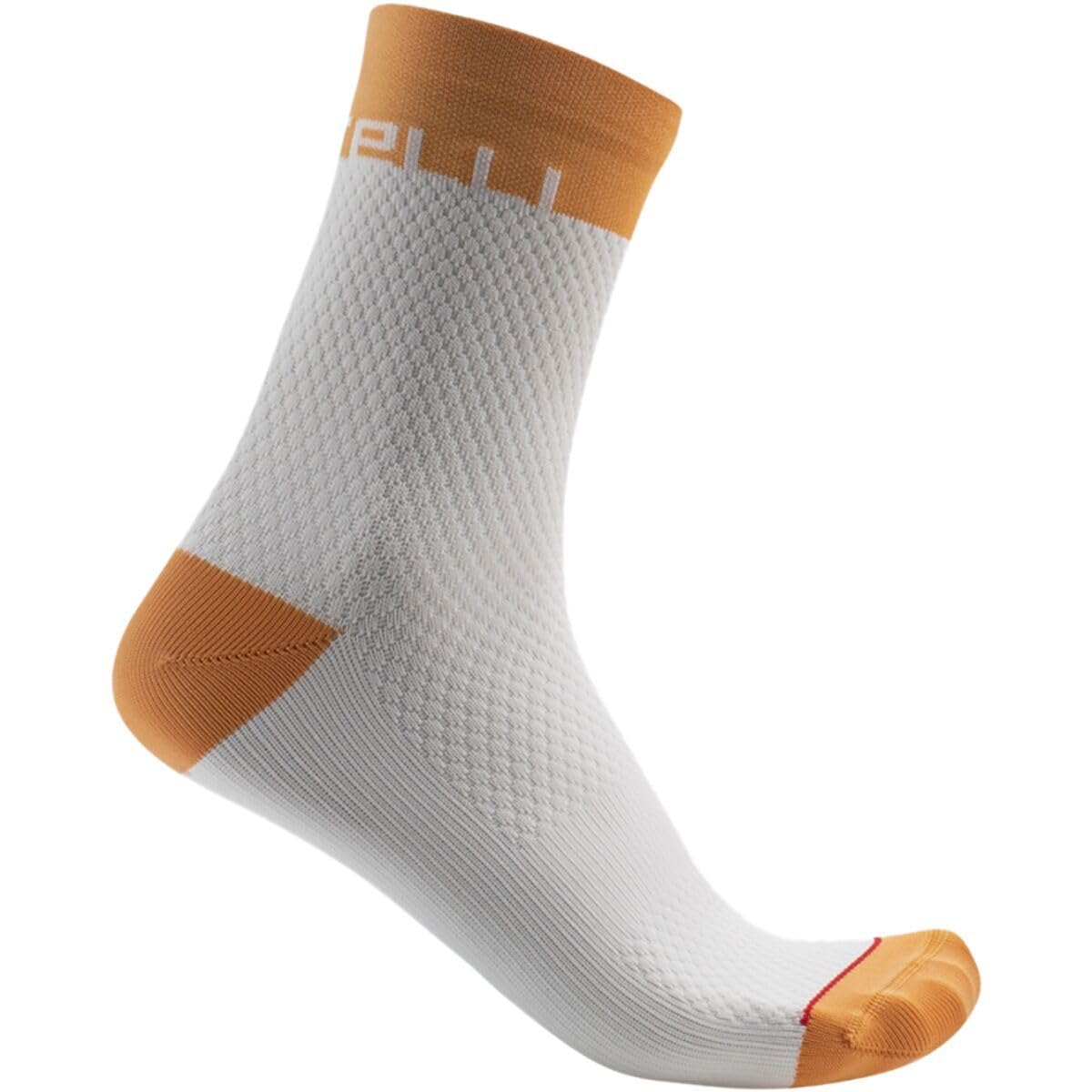 CASTELLI 4522069-065 VELOCISSIMA 12 SOCK Women's Socks IVORY/SOFT ORANGE M