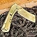 KCCEDGE BEST CUTLERY SOURCE EDC Pocket Knife Camping Accessories Razor Sharp Edge Cleaver Blade Folding Knife for Camping Gear Survival Kit 58649 (Black Gold)