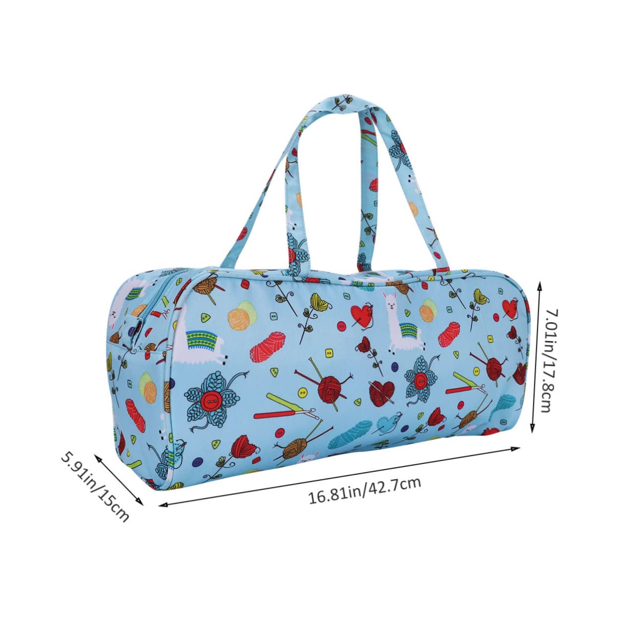 SHINEOFI Borsa Porta Gomitoli Grande Capacità Oxford Resistente ai Graffi Manico, Multi-scomparti e Tasche, per Organizzare Accessori per Uncinetto a Casa