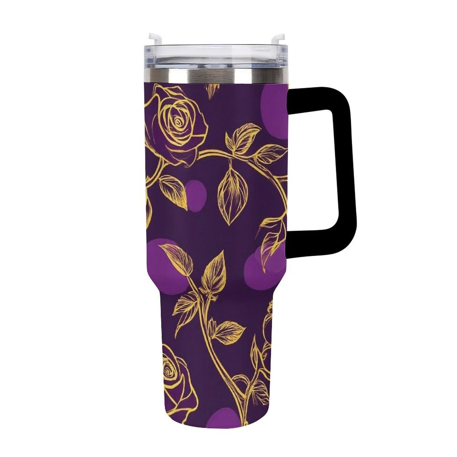 Mug de voyage portable violet élégant avec paille pour le bureau