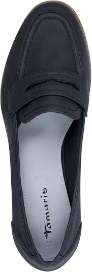 Mocassin Femme Tamaris 1-24239 - Cuir Blanc Avec Boucle - Confortable Et Élégant Pour Le Bureau Et Le Quotidien