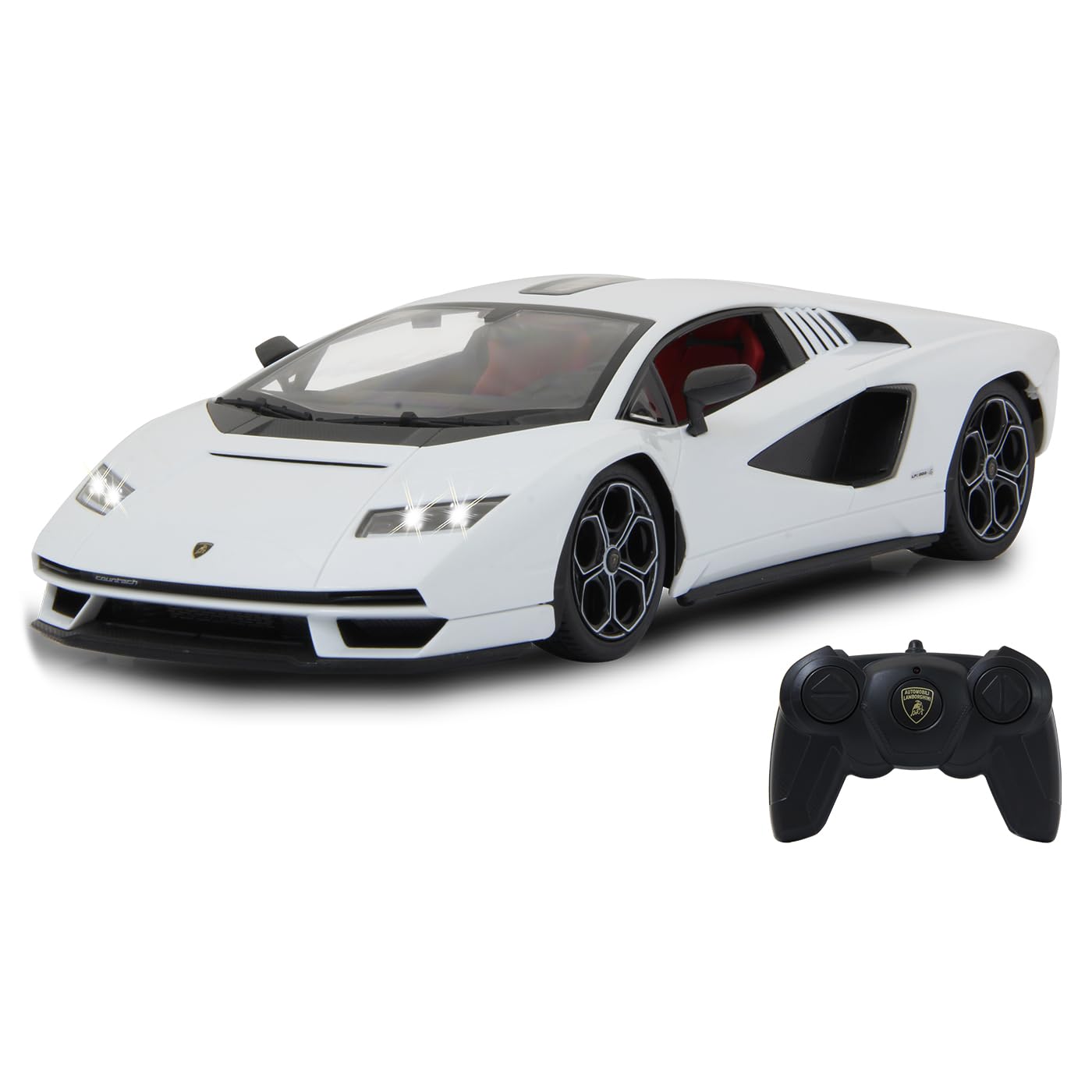 JAMARA Lamborghini Countach LPI 800-4 1:16 White 2.4GHz - Officially Licensed, Detailed Interior, Faithful Painting, Transparent Windshield, LED Light, RC Car