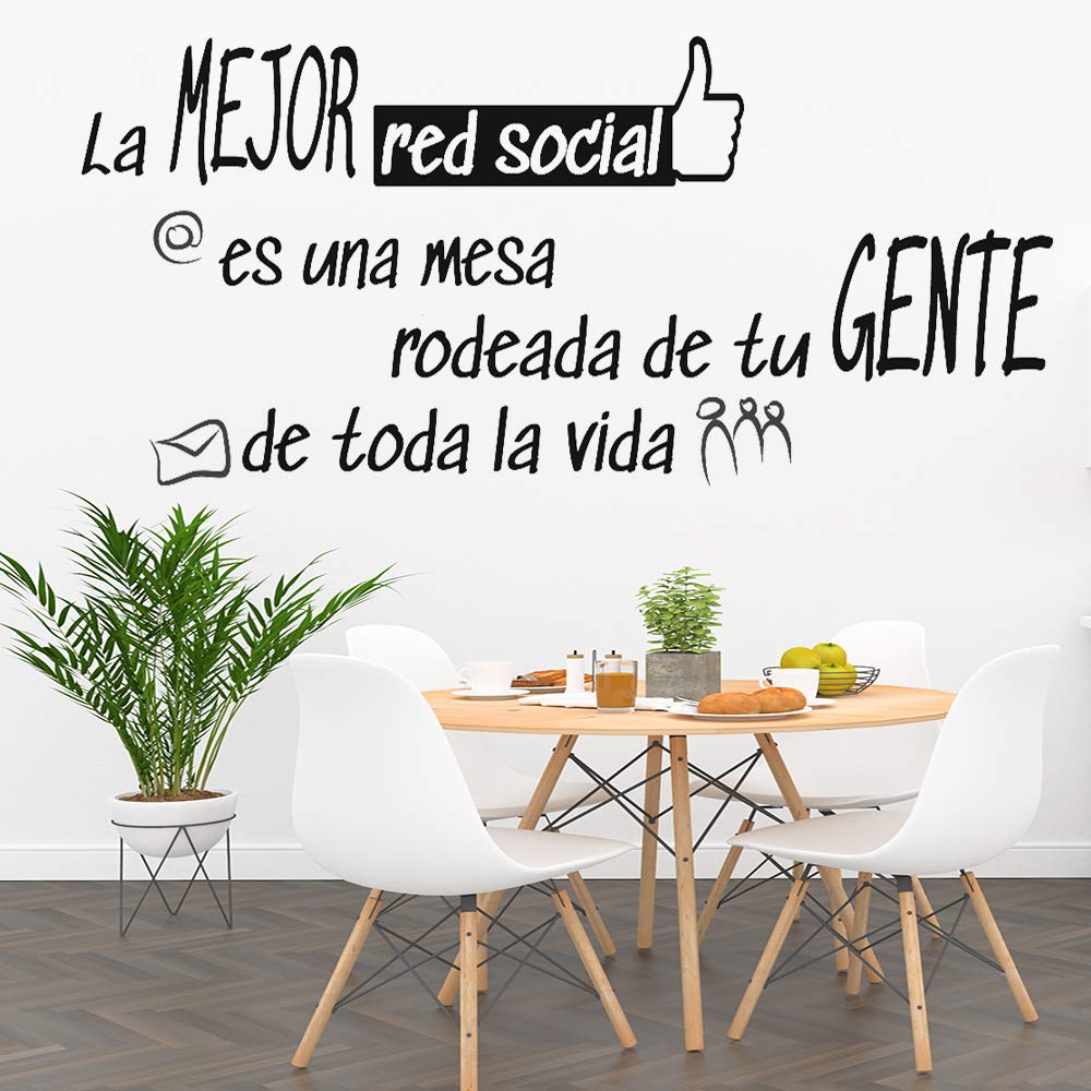 Docliick® Vinyl Quote for Kitchen or Restaurant"The Best Social RED" Decorative Vinyl Docliick DC-18042, Black, 30x20cm - Image 3
