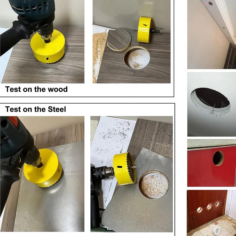 Image of Oblivion Door Lock Installation (22mmx150mm) Hole Saw Kit Carbon Steel Wood Bit Hole Saw, Hole Saw Assortment Set, Door Lock Installation Kit (1 Set)