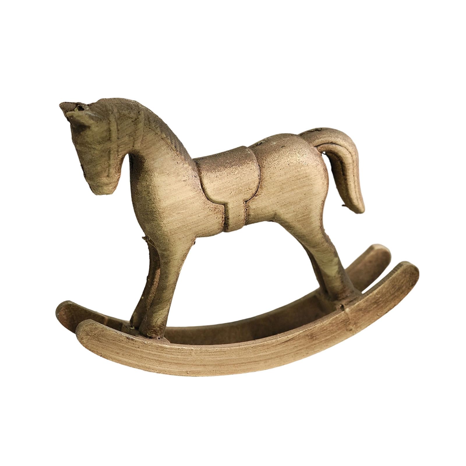 Zbiianxer C Scandinavian Rocking Horse Wood Arving Miniature Statue Elegant Shelf Decors For Living Room Interior Styling Small Wooden Rocking Horse