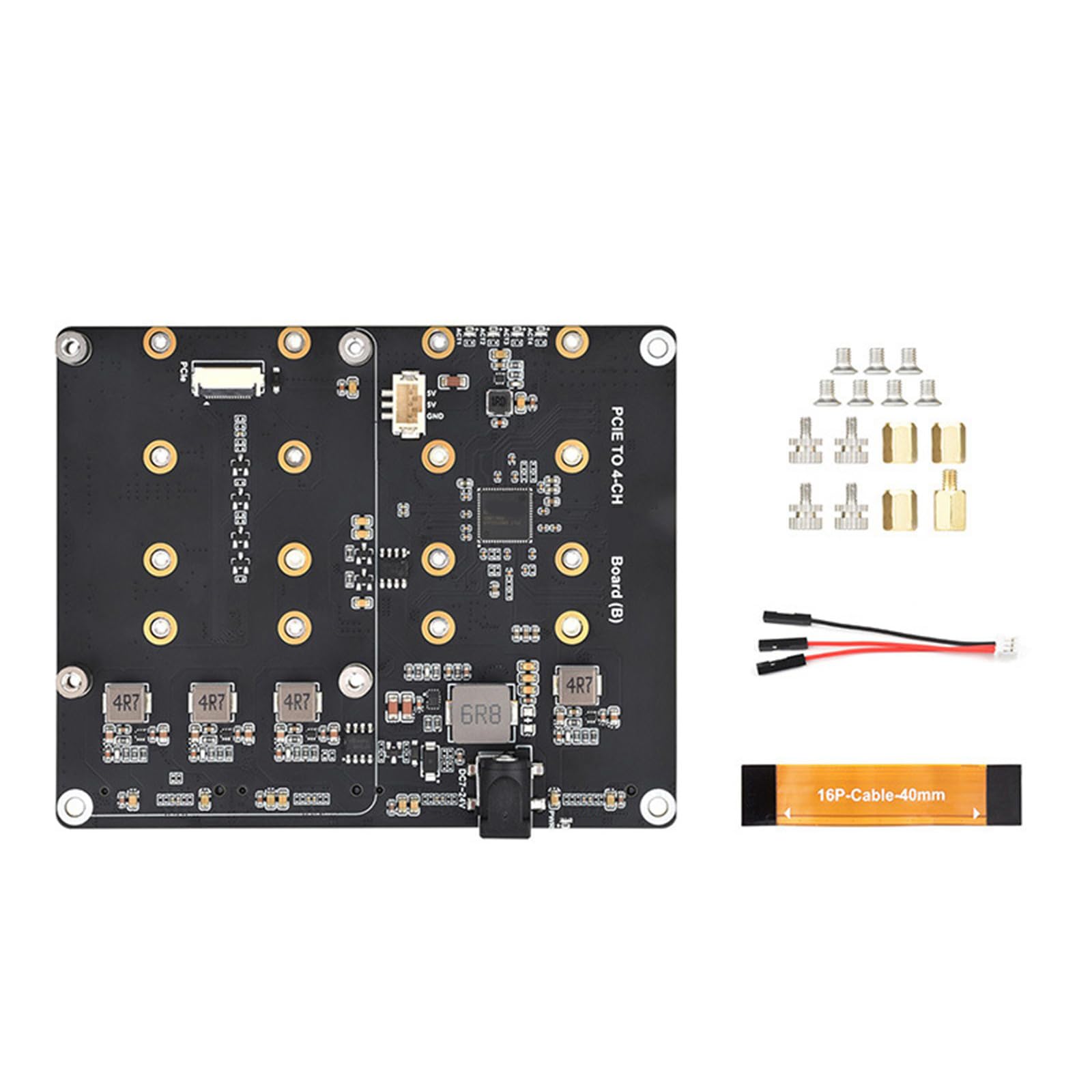 Tarjeta adaptadora PCIe a 4CH NVMe de 4 puertos con luz LED para adaptador PCIe NVMe 2280/2260/2242/2230