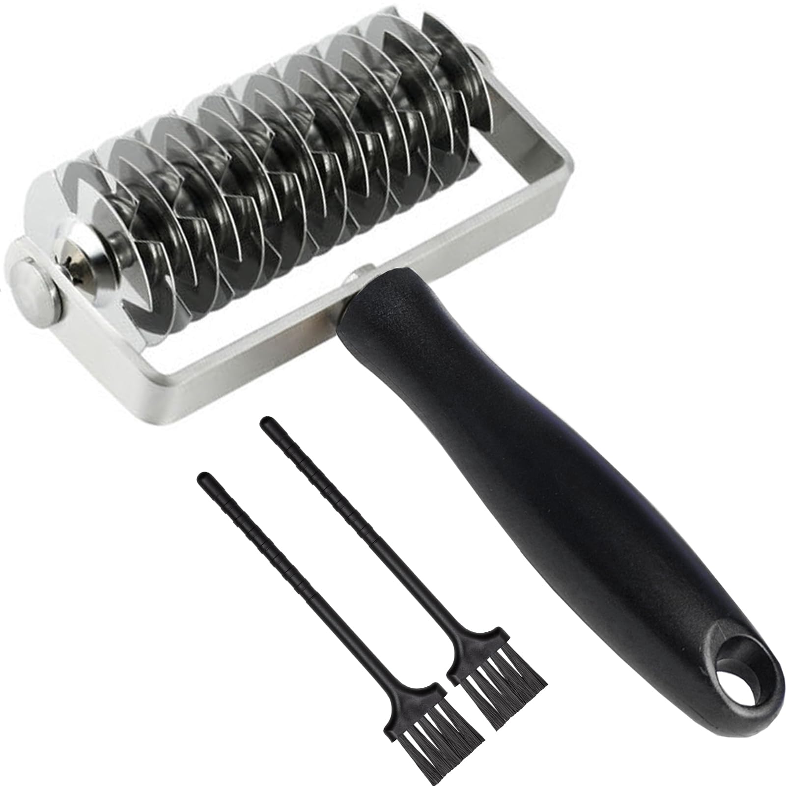 Lattice Cutter Dough Lattice Roller, Stainless Steel Roller Cutter for Dough Pie Crust Pizza Bread Pastry with Plastic Handle, Time-Saver Pastry Tool