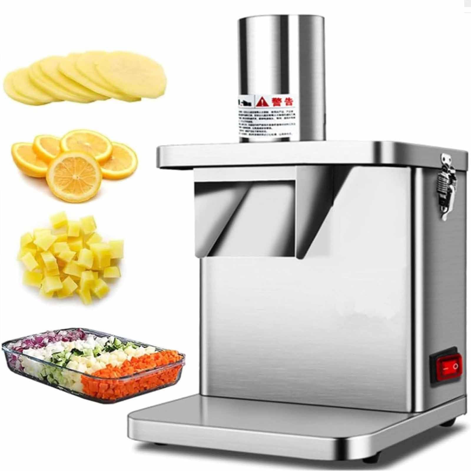 Electric Vegetable Fruit Dicer Machine: Commercial Vegetable Chopper, Electric Potato Cut Machine, Automatic Multifunctional Steel Vegetable