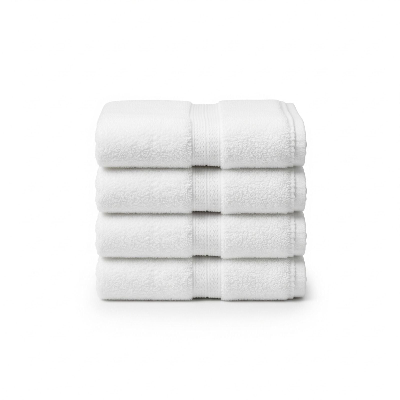 Diamond Tex White Hand Towel, Luxury 100% Egyptian Cotton High Absorbent 600-GSM Premium Hotel Quality Soft Bathroom Towels Collection Set (4x Hand Towel 50 x 80 cm, White)