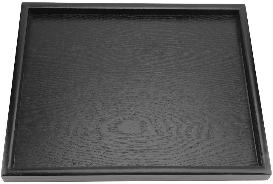 Solid Wood Serving Tray Rectangle Shape Tea Coffee Drinks Plate Snack Food Meals Breakfast Restaurant Platter Dining Tableware(12.5 x 9.45 inch)