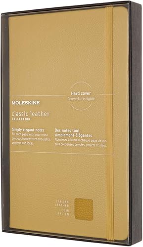 Miniatura 1 de Moleskine Limited Collection Notebook Leather, Large, Ruled, Hard Cover, Open Box, Amber Yellow (5 x 8.25)