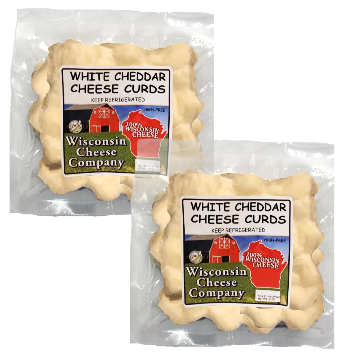 Wisconsin Cheese Company - 100% Wisconsin White Cheddar Cheese Curds 10 oz. (Pack of 2)