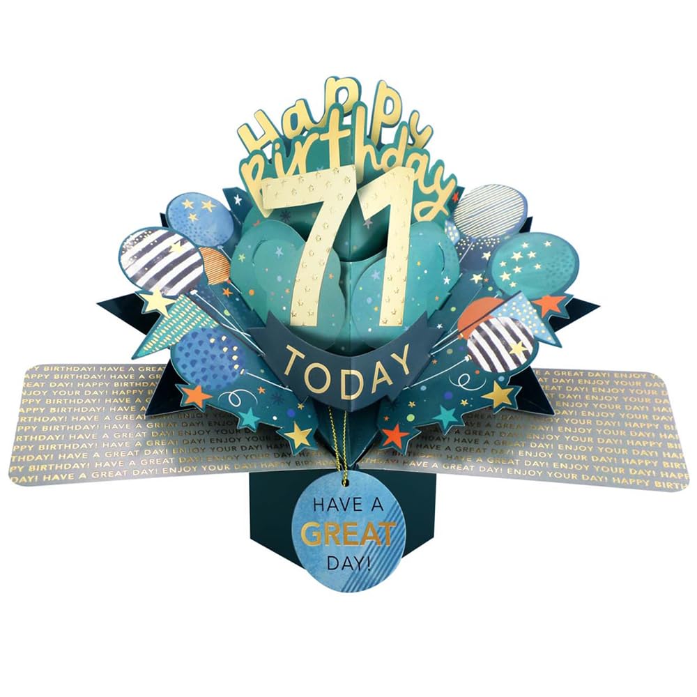 71 Today Happy 71st Birthday Pop-Up Greeting Card Love Kate's Pop Up Cards Him Design POP237MC71 — image 1