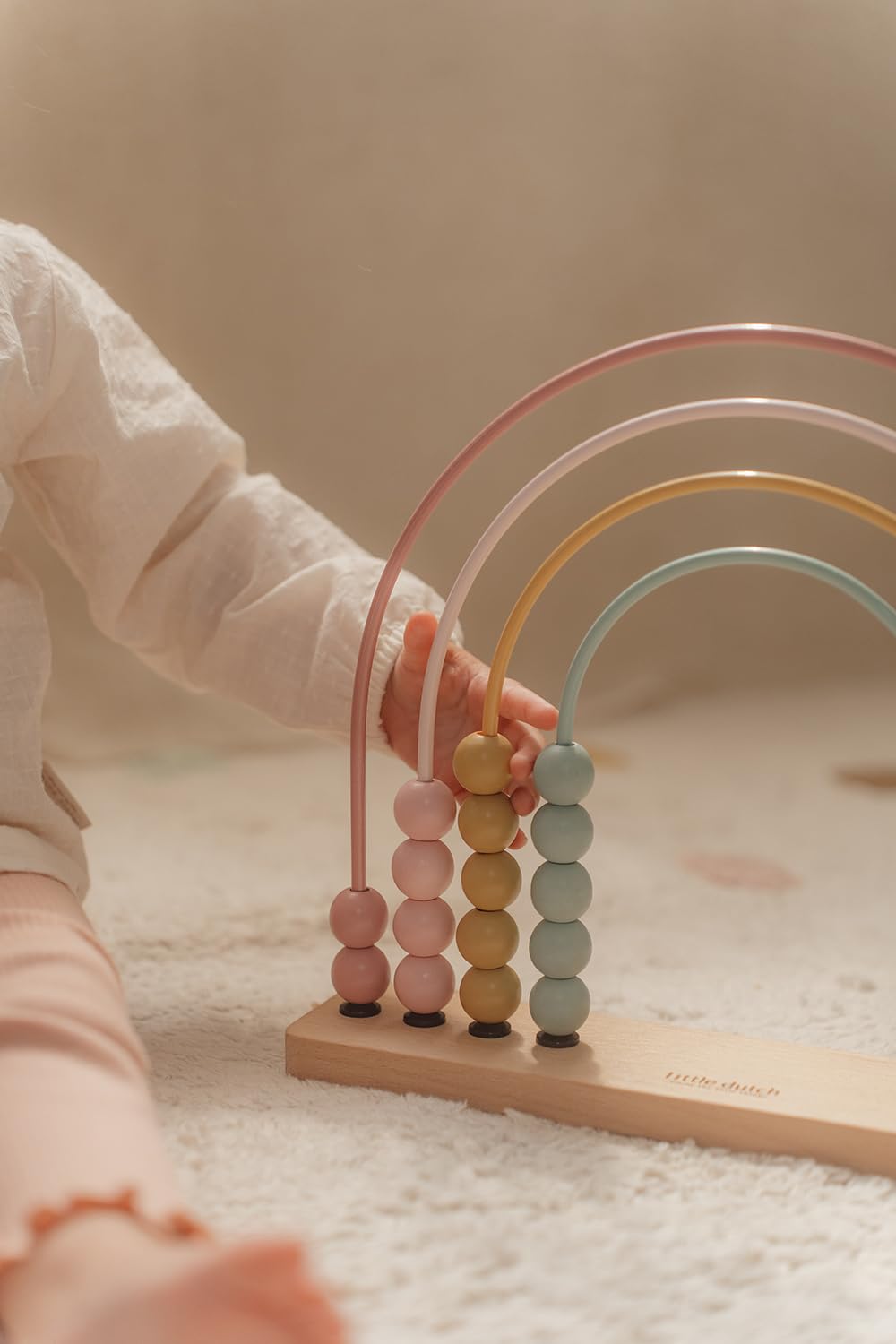 Little Dutch Regenbogen-Abakus Zählrahmen aus Holz für Kleinkinder Kinder rosa - Fairy Garden