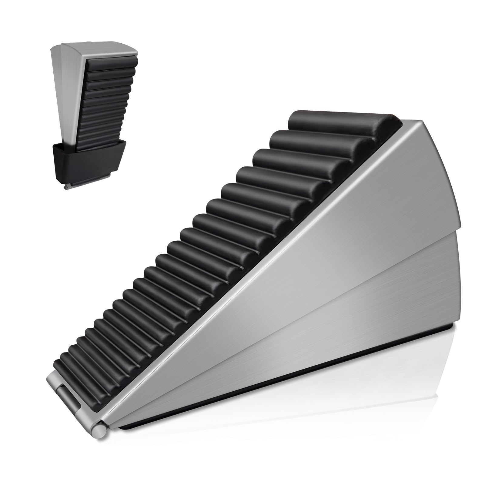 Strongest Heavy Duty Door Stopper, Wedge Spring Large Door Stoppers, Adjustable Tall Door Stoppers for Bottom of Doors 3 Inches High Metal Doorstop Suits Any Heavy Door